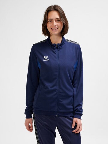 Hummel Athletic Zip-Up Hoodie 'Authentic' in Blue: front