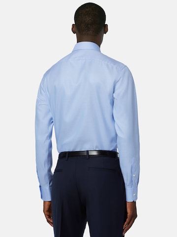 Boggi Milano Regular fit Zakelijk overhemd 'Houndstooth' in Blauw