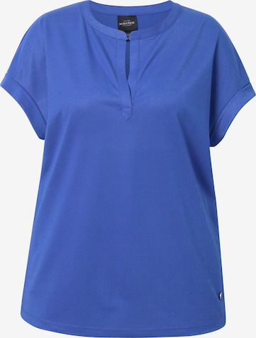 T-shirt Ulla Popken en bleu : devant