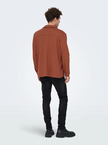 Only & Sons Regular fit Overhemd 'ONSNew Kodyl' in Bruin