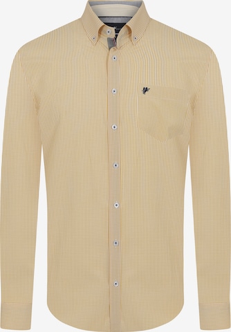 DENIM CULTURE Regular fit Button Up Shirt ' ERIC ' in Yellow: front