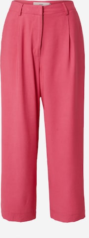 ICHI Wide leg Pleat-Front Pants 'ZOTI' in Pink: front