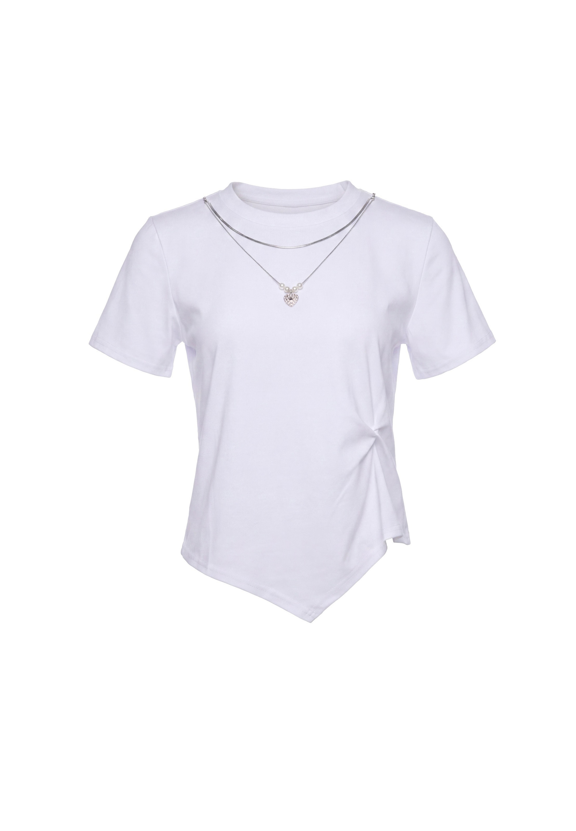 T-shirt usha BLACK LABEL en blanc : devant
