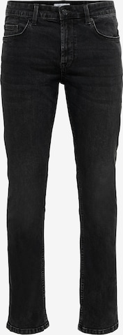 Slimfit Jeans 'Weft' di Only & Sons in nero: frontale