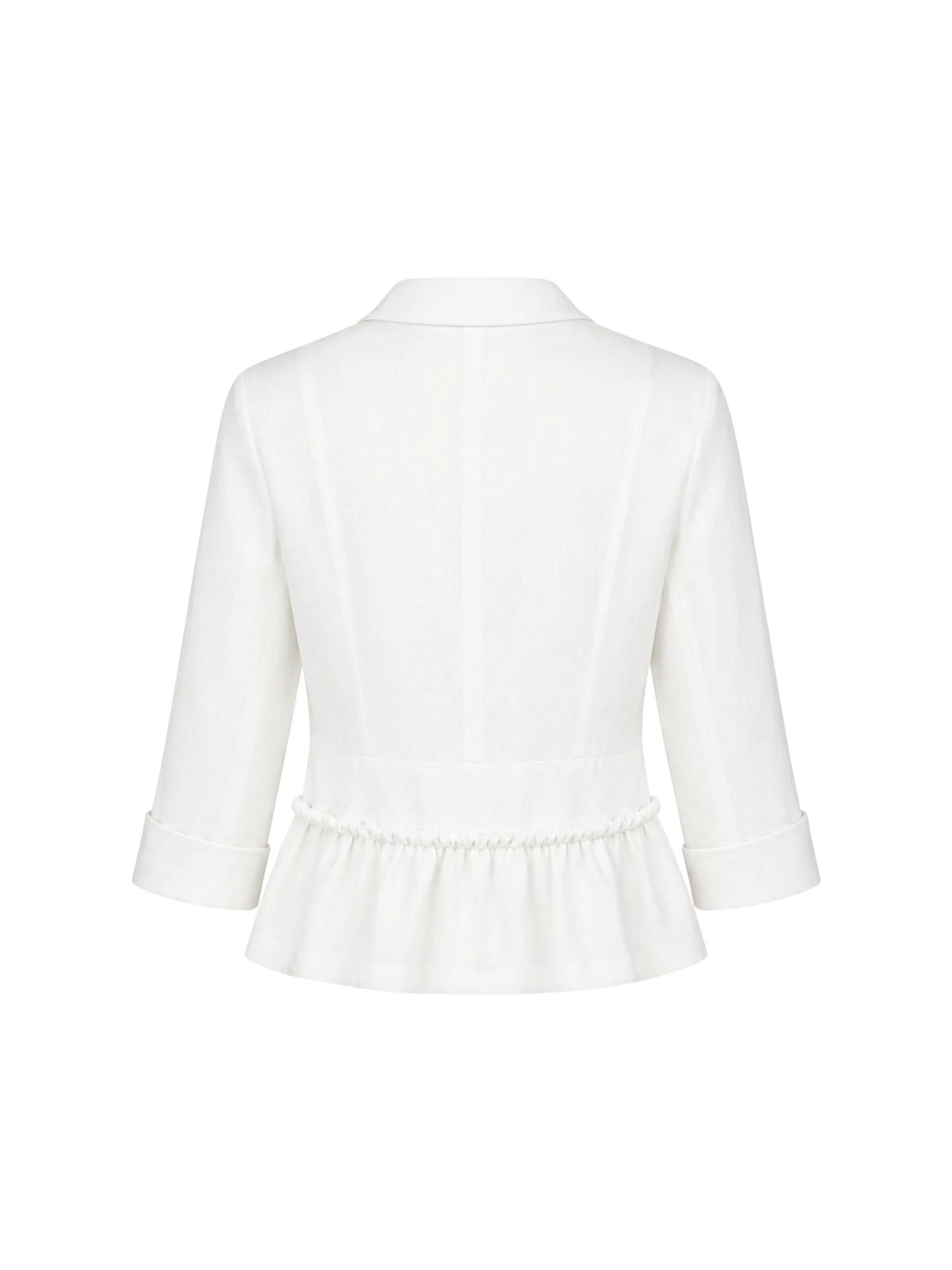 Christine on the clouds - Blazer 'ALICE Linen Blazer' en blanco
