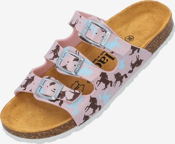 Palado Slippers 'Capri G Print' in Pink: front