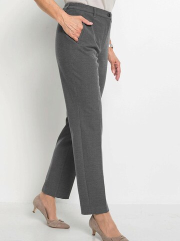 Regular Pantalon à plis 'Anna' Goldner en gris