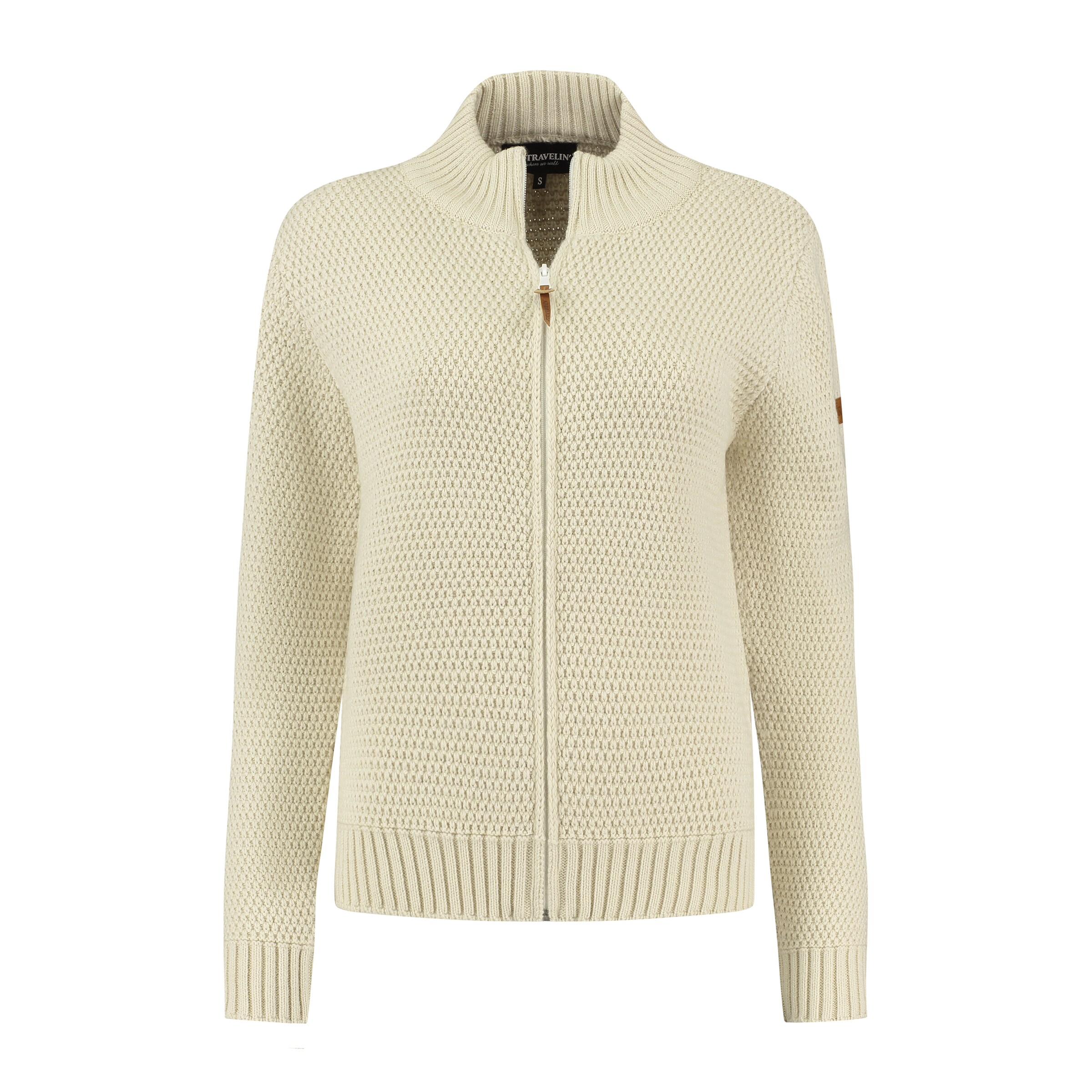 Travelin Cardigan 'Raahe ' i beige: forside