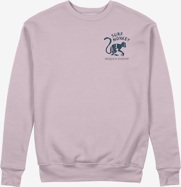 Sweat-shirt Surf Monkey en rose : devant