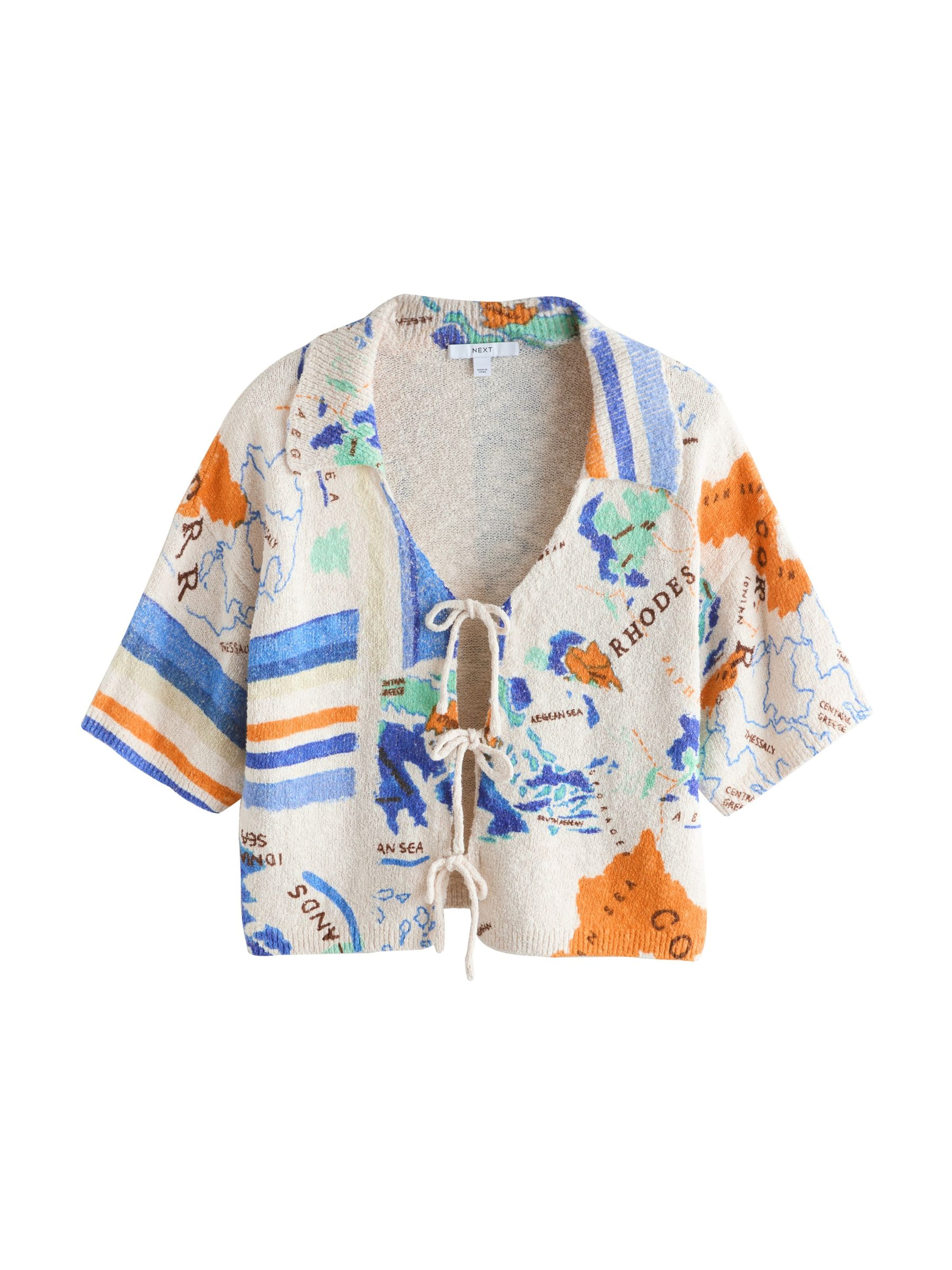 Next Knit cardigan in Turquoise / Dark blue / Dark orange / Off white, Item view