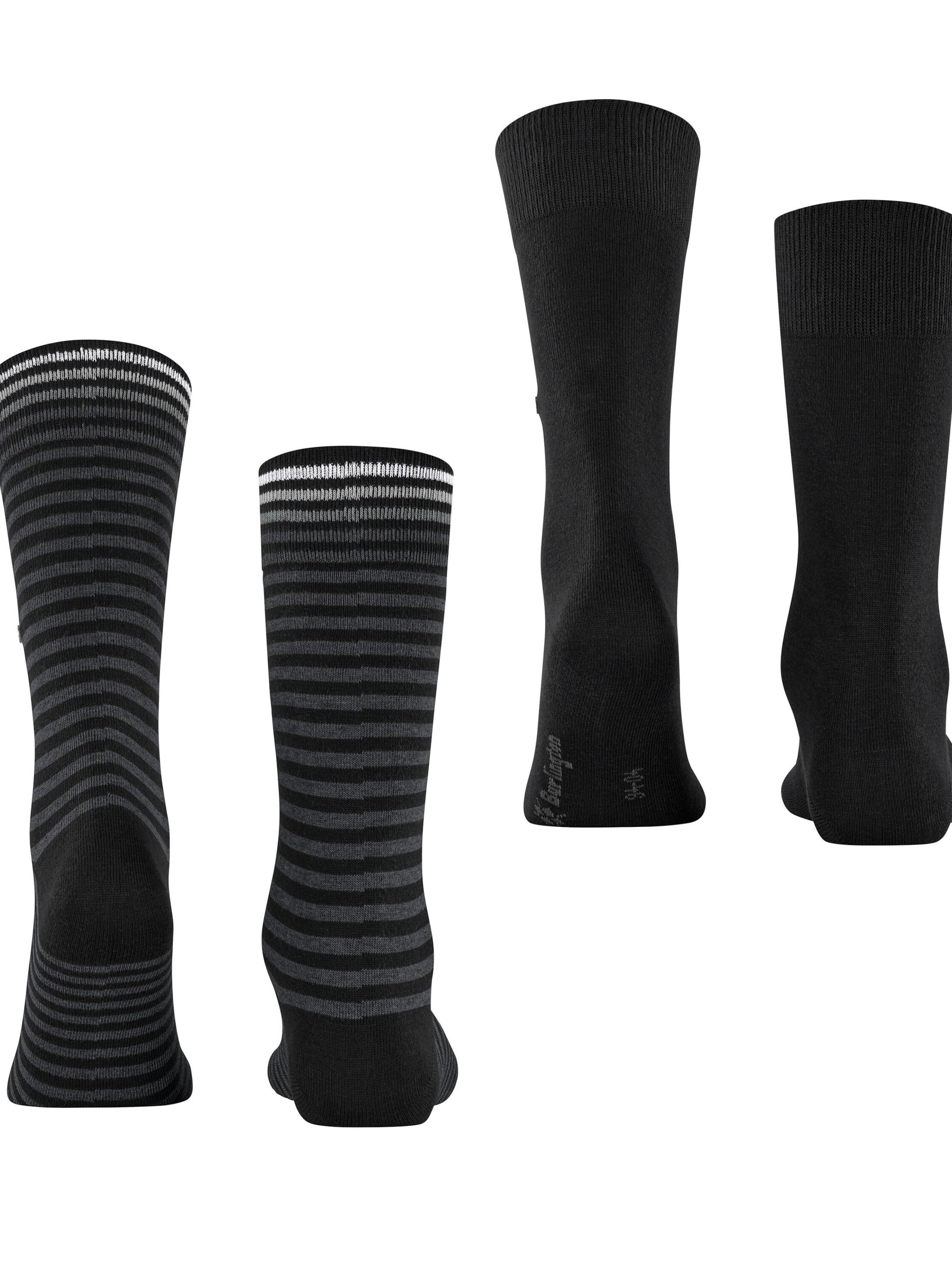 BURLINGTON Socks 'Everyday Stripe 2-Pack' in Black