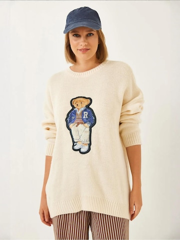 Bianco Lucci Svetr 'Pullover' – béžová: přední strana