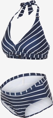 Triangle Bikini 'Filse' MAMALICIOUS en bleu : devant