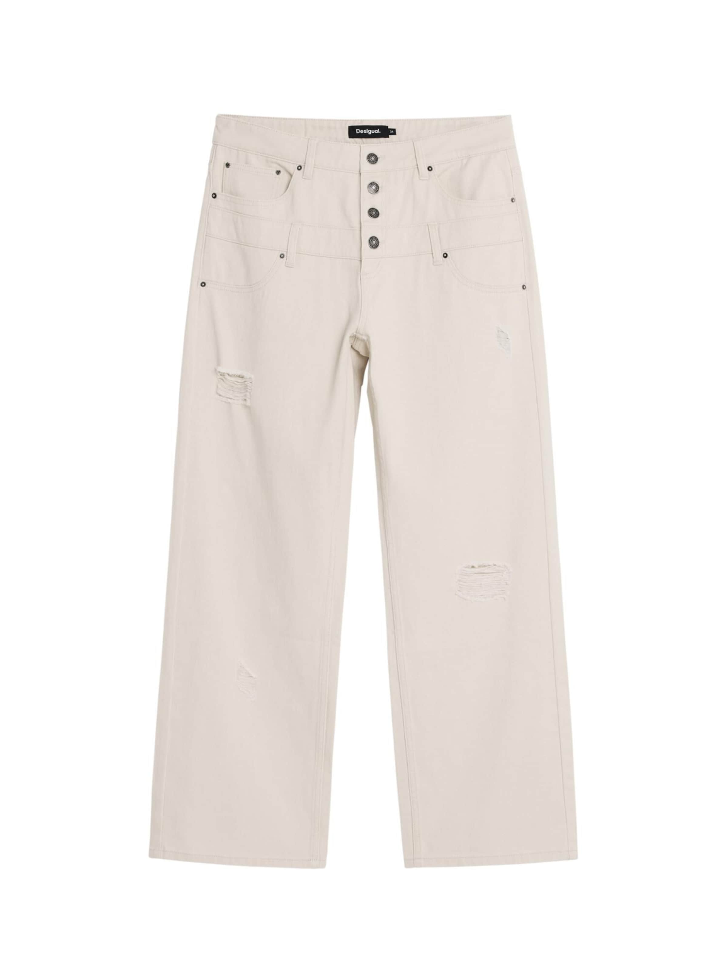 Wide leg Jeans de la Desigual pe alb: față