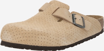 BIRKENSTOCK Muiltjes 'Boston' in Beige: voorkant