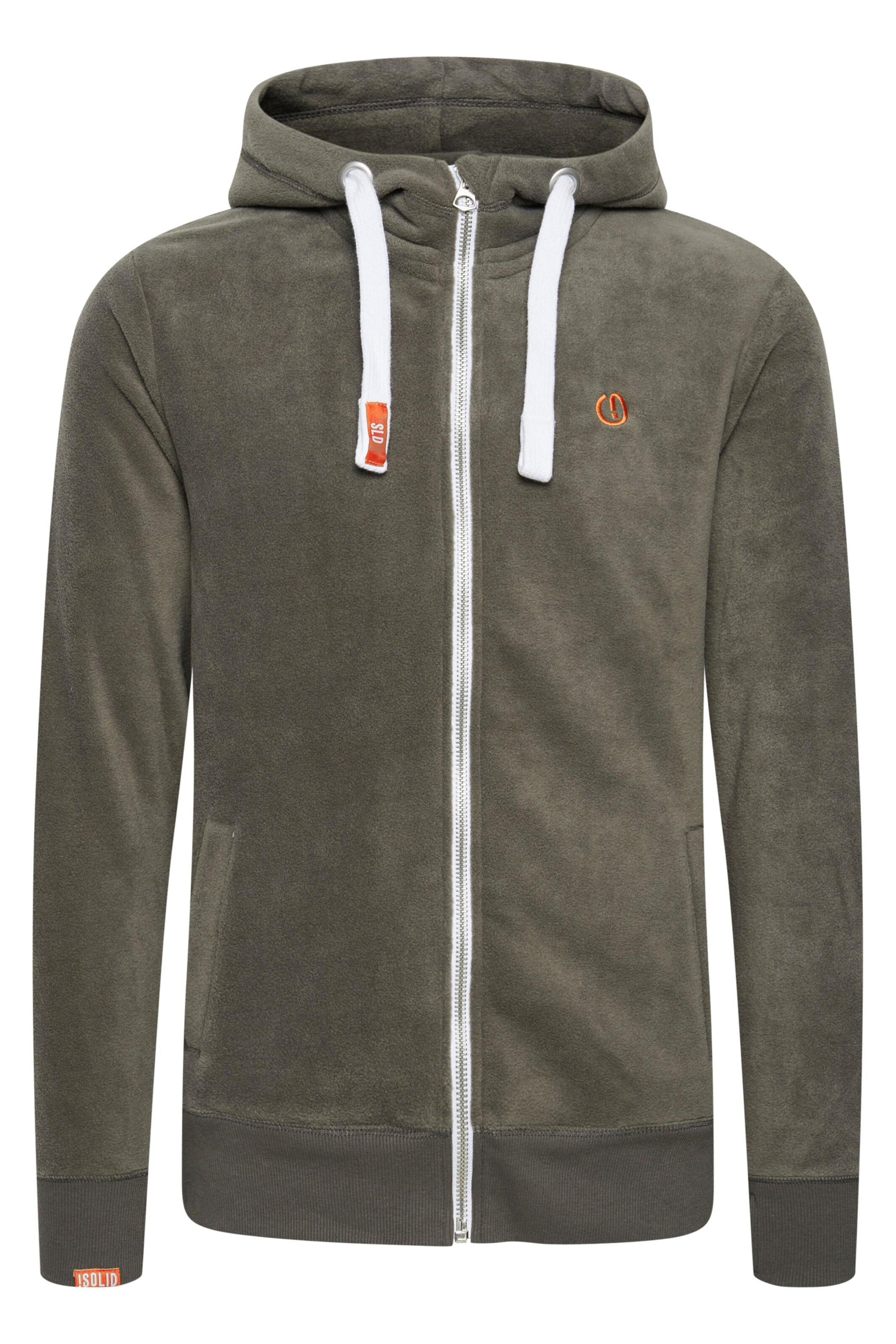 !Solid Fleece jacket 'Loki' in Grey: front