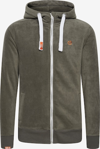 !Solid Zip-Up Hoodie 'Loki' in Grey: front