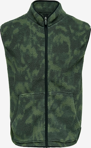 Gilet 'Remy' Only & Sons Big & Tall en vert : devant