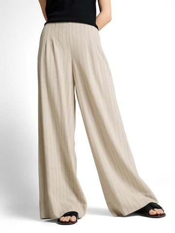 Wide Leg Pantalon à pince TOM TAILOR DENIM en beige : devant