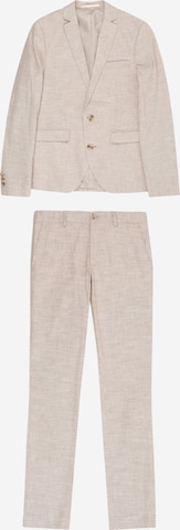 Jack & Jones Junior Slimfit Puku värissä beige: etupuoli