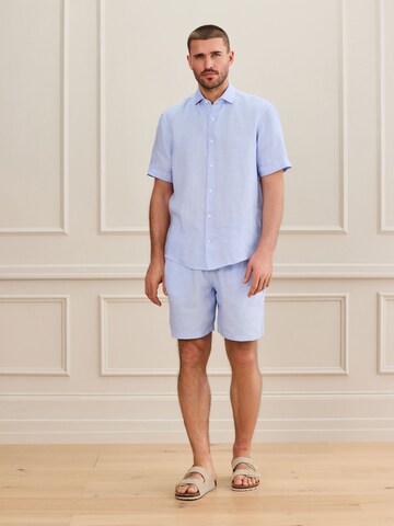 Next Regular fit Button Up Shirt in Blue