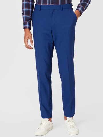 Regular Pantalon à plis 'Lenon' BOSS en bleu : devant