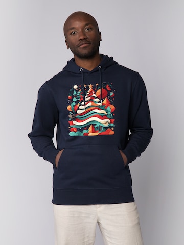 Sweat-shirt 'Christmas Tree' Watapparel en bleu : devant