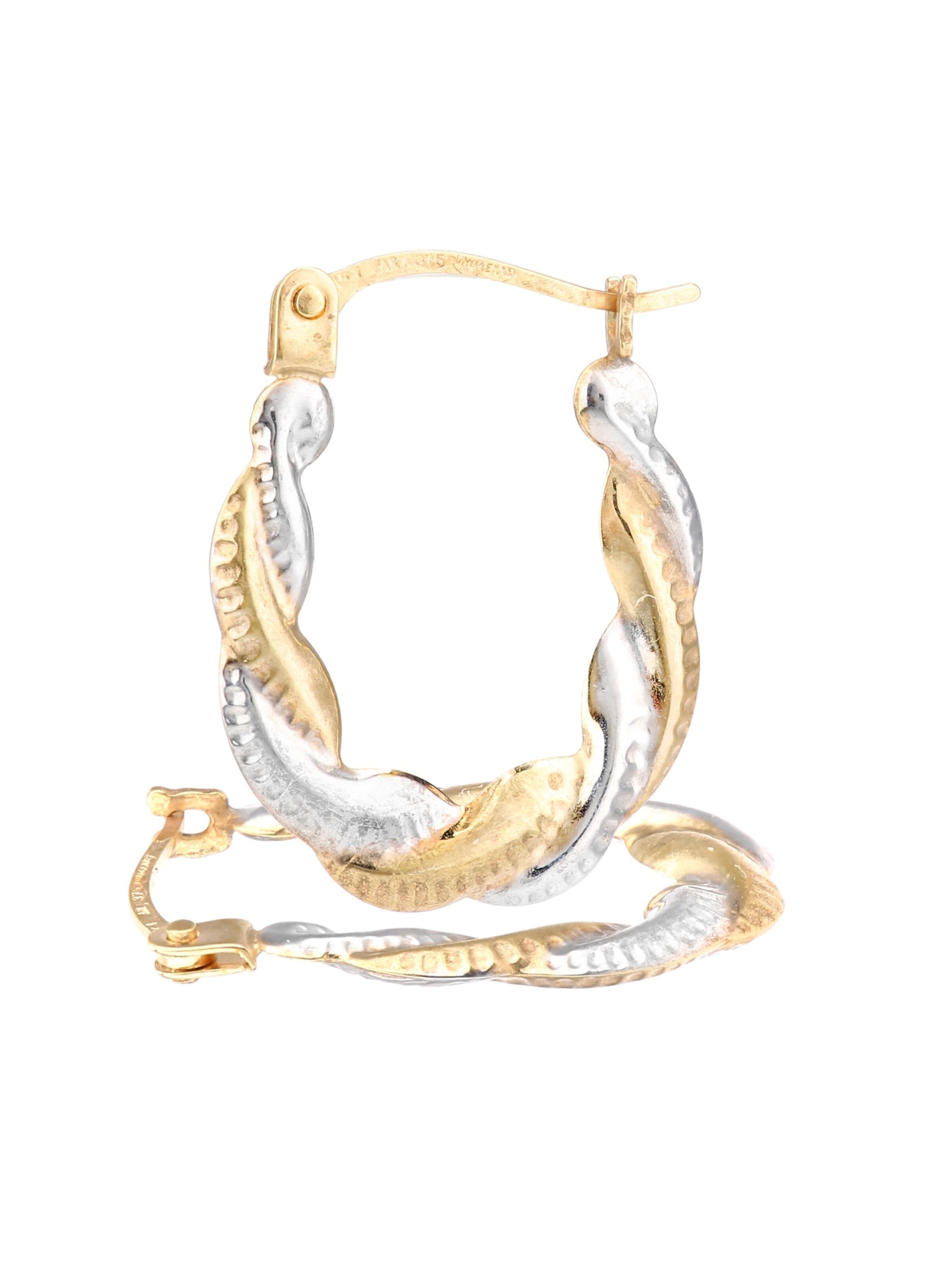 DIAMANT LETERNEL Earrings 'Creolen aus 375 Gelbgold gedreht' in Gold