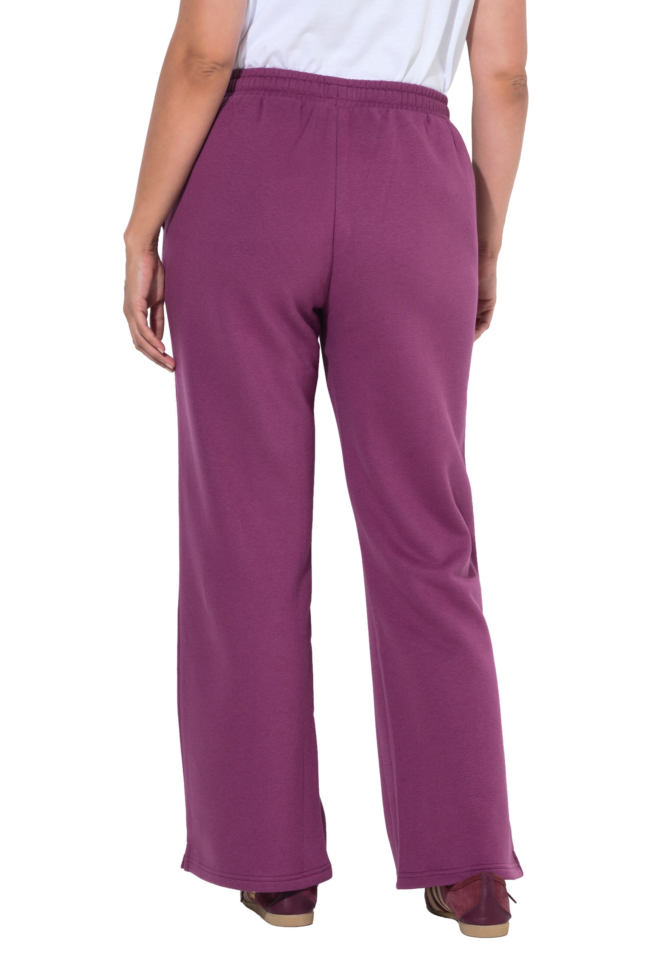 Ulla Popken Wide leg Joggingpak in Lila