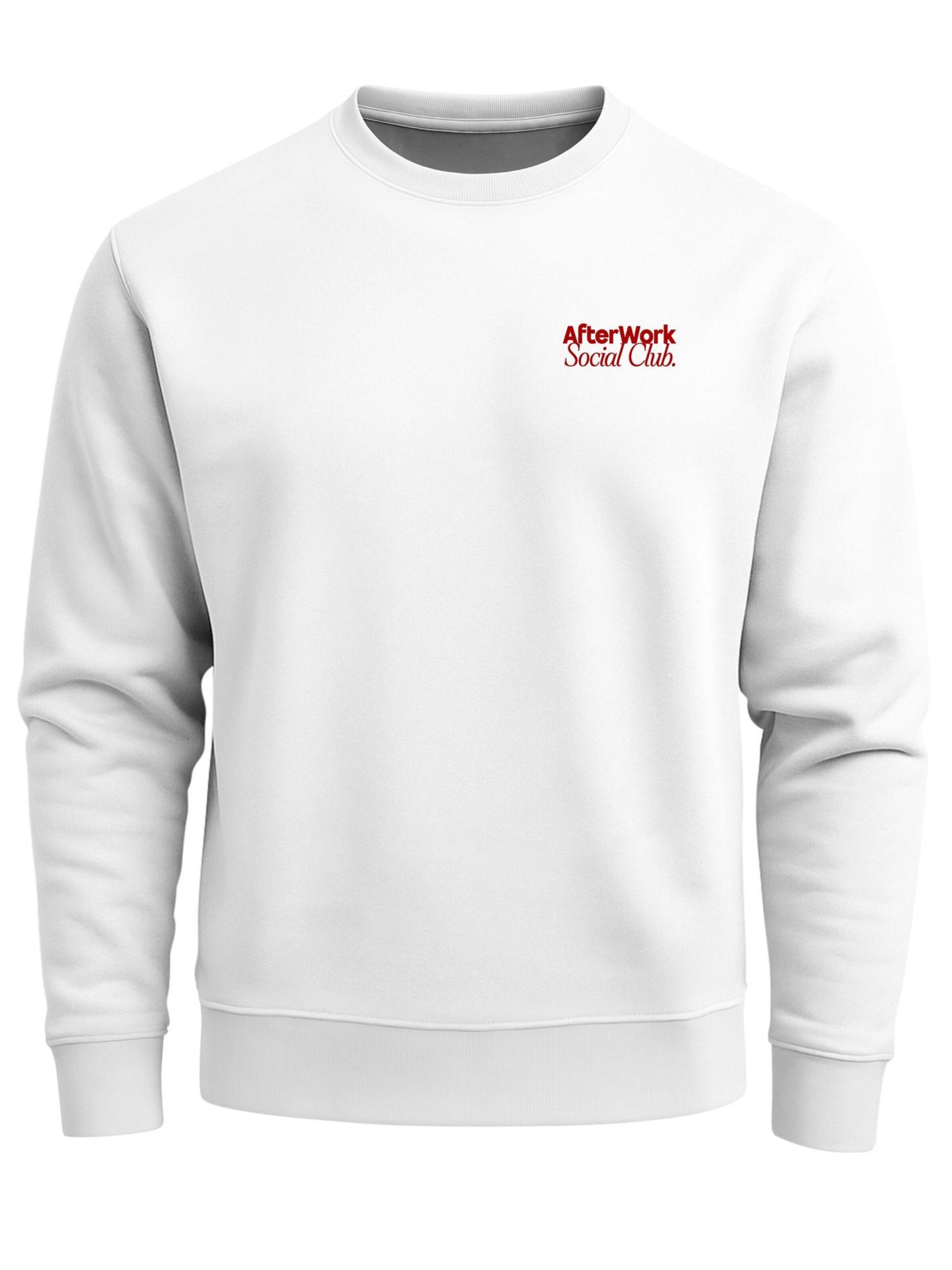 Neverless Sweatshirt 'After Work Social Club' in White: front