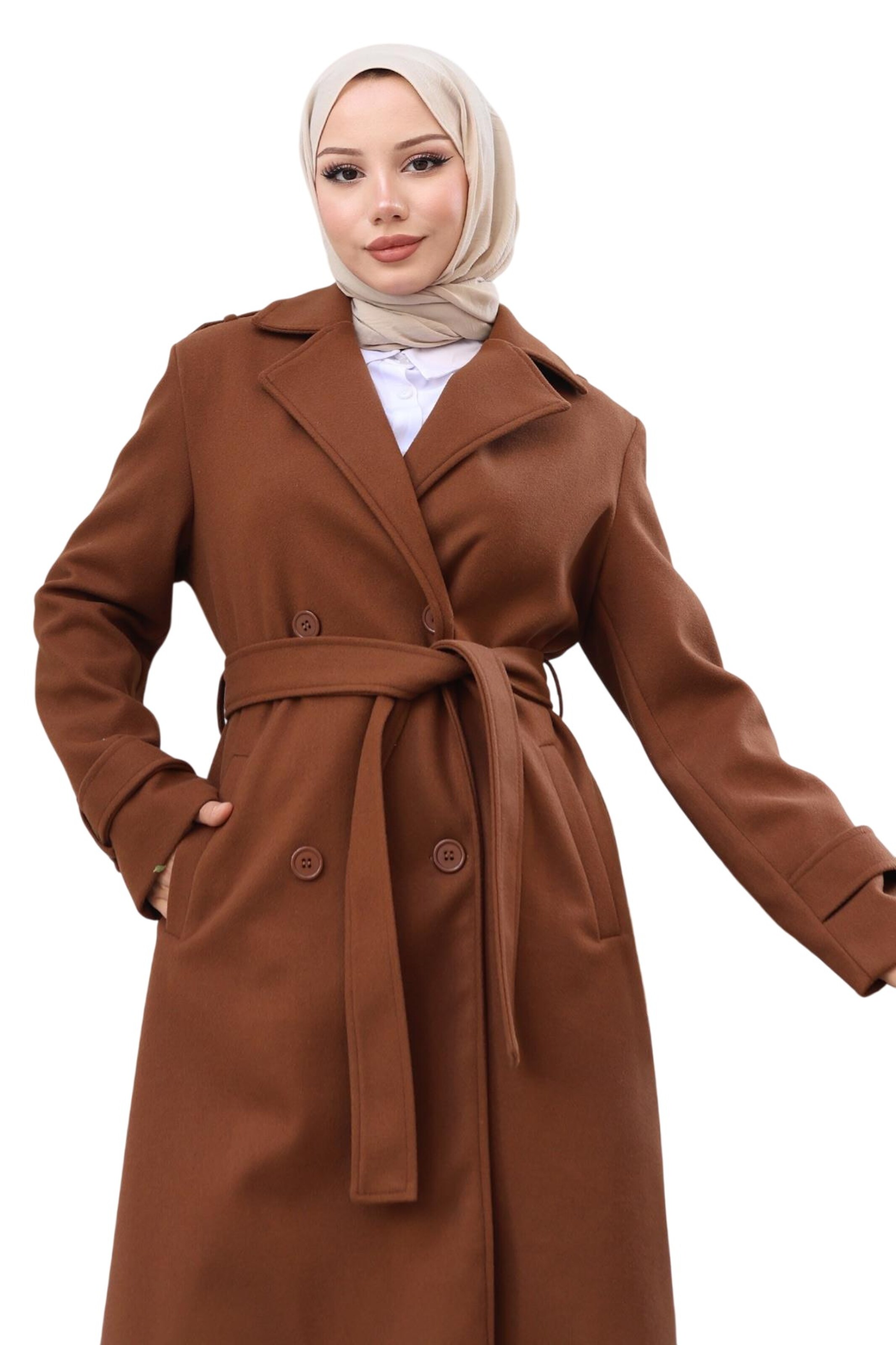 MODAMIHRAM Tussenmantel in Bruin