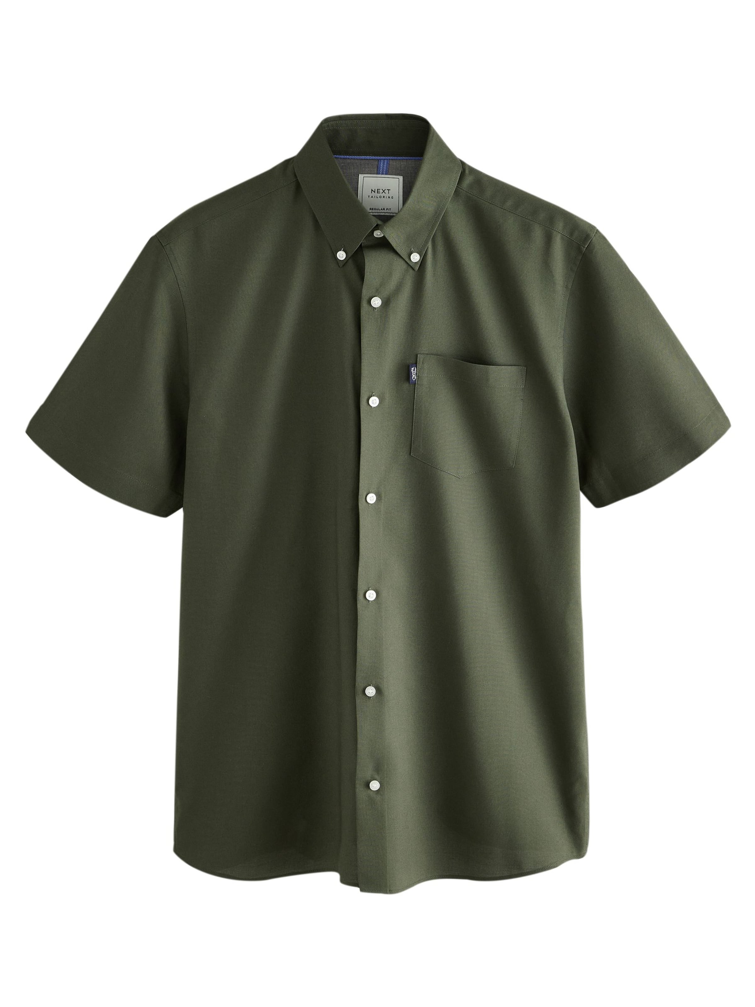 Next Regular fit Button Up Shirt in Green: front