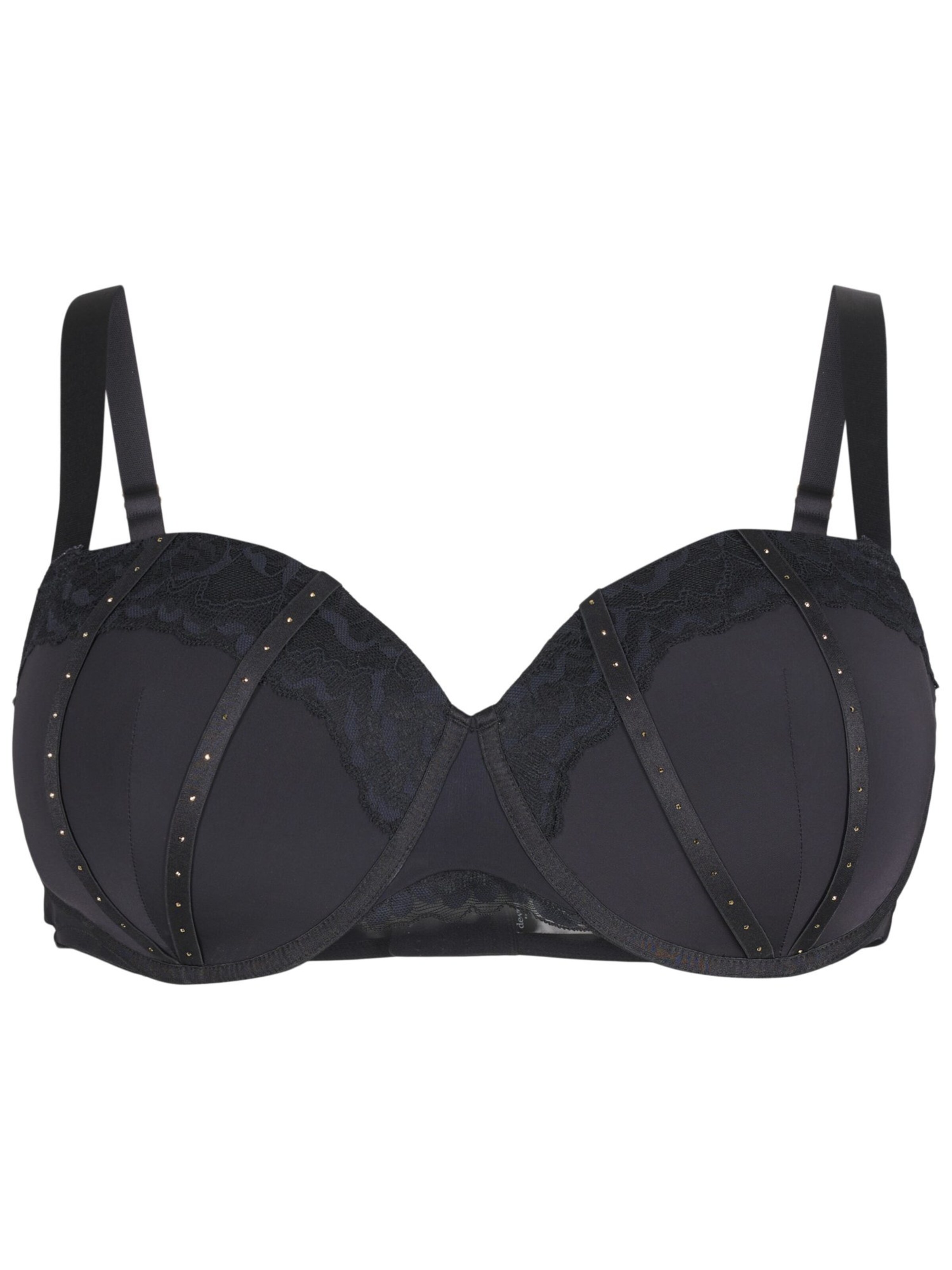 Devoted by Zizzi Balkonetová Podprsenka 'Lsasi' – černá: přední strana