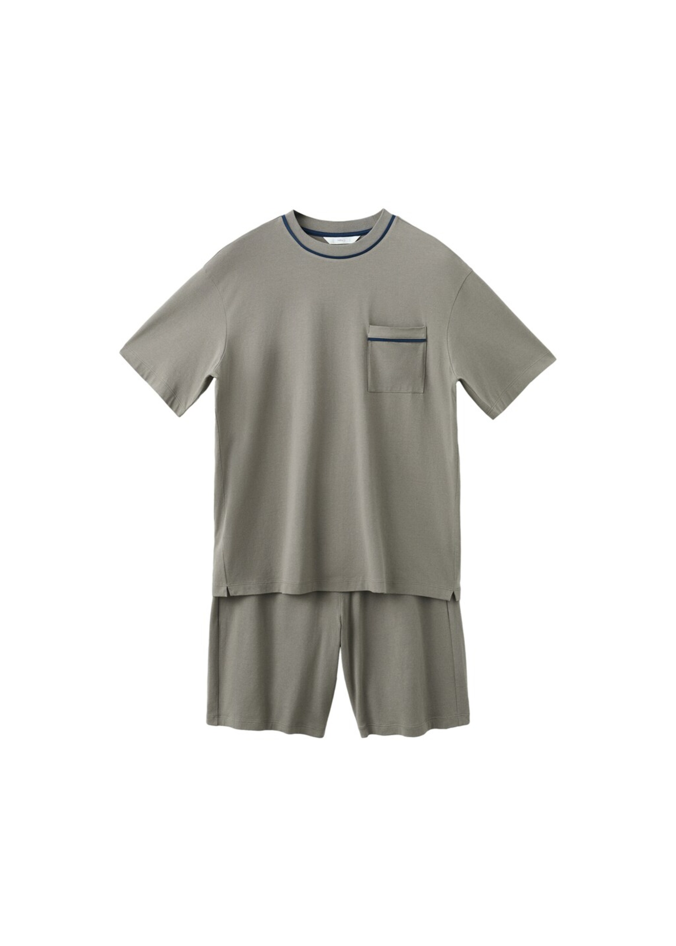 MANGO MAN Short Pajamas in Green: front