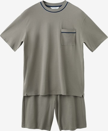 MANGO MAN Short Pajamas in Green: front