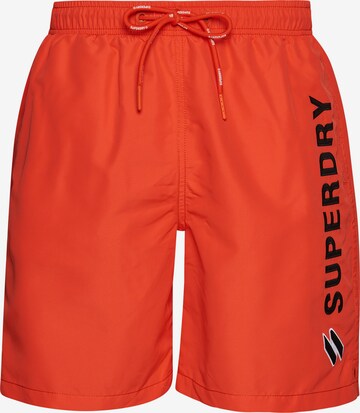 Shorts de bain Superdry en orange : devant