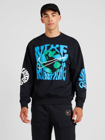 NIKE - Sweatshirt de desporto 'RUN ENERGY' em preto: frente