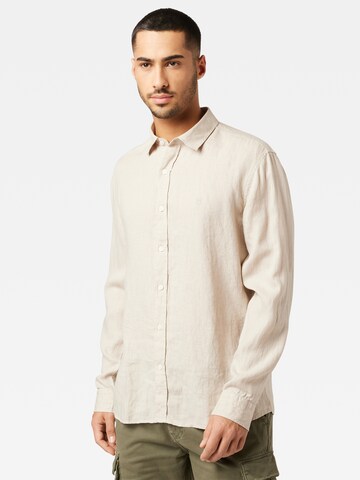 Mavi Regular fit Button Up Shirt in Beige: front