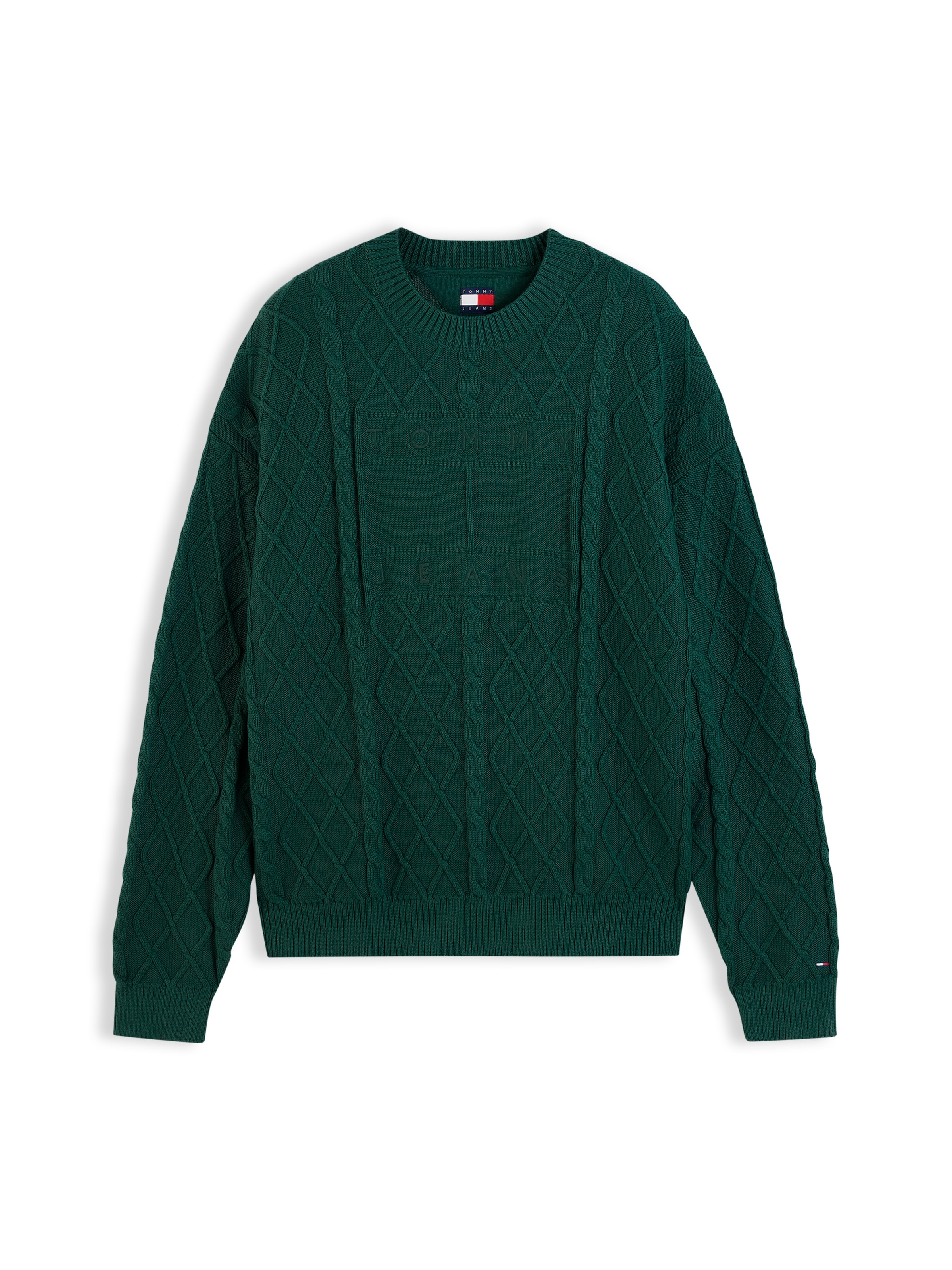 Tommy Jeans Trui in Groen: voorkant