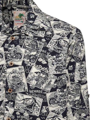 King Kerosin Regular Fit Hemd 'Motorpsycho'‌‌‌‌‌‌‌‌‌ in Schwarz