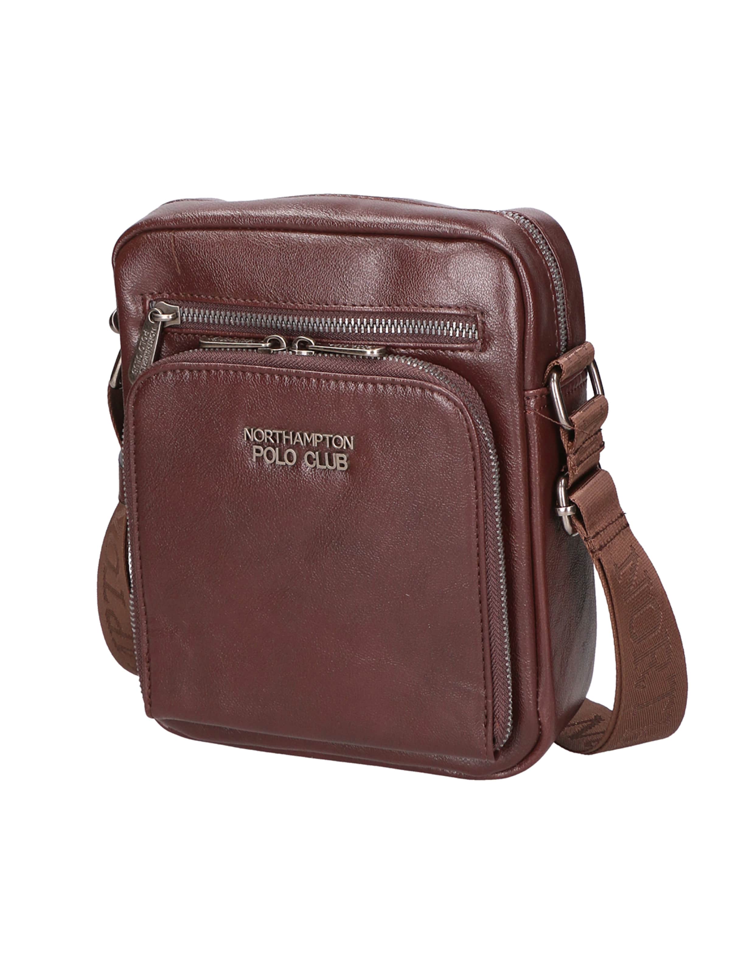 Borsa a spalla di Northampton Polo Club in marrone: frontale