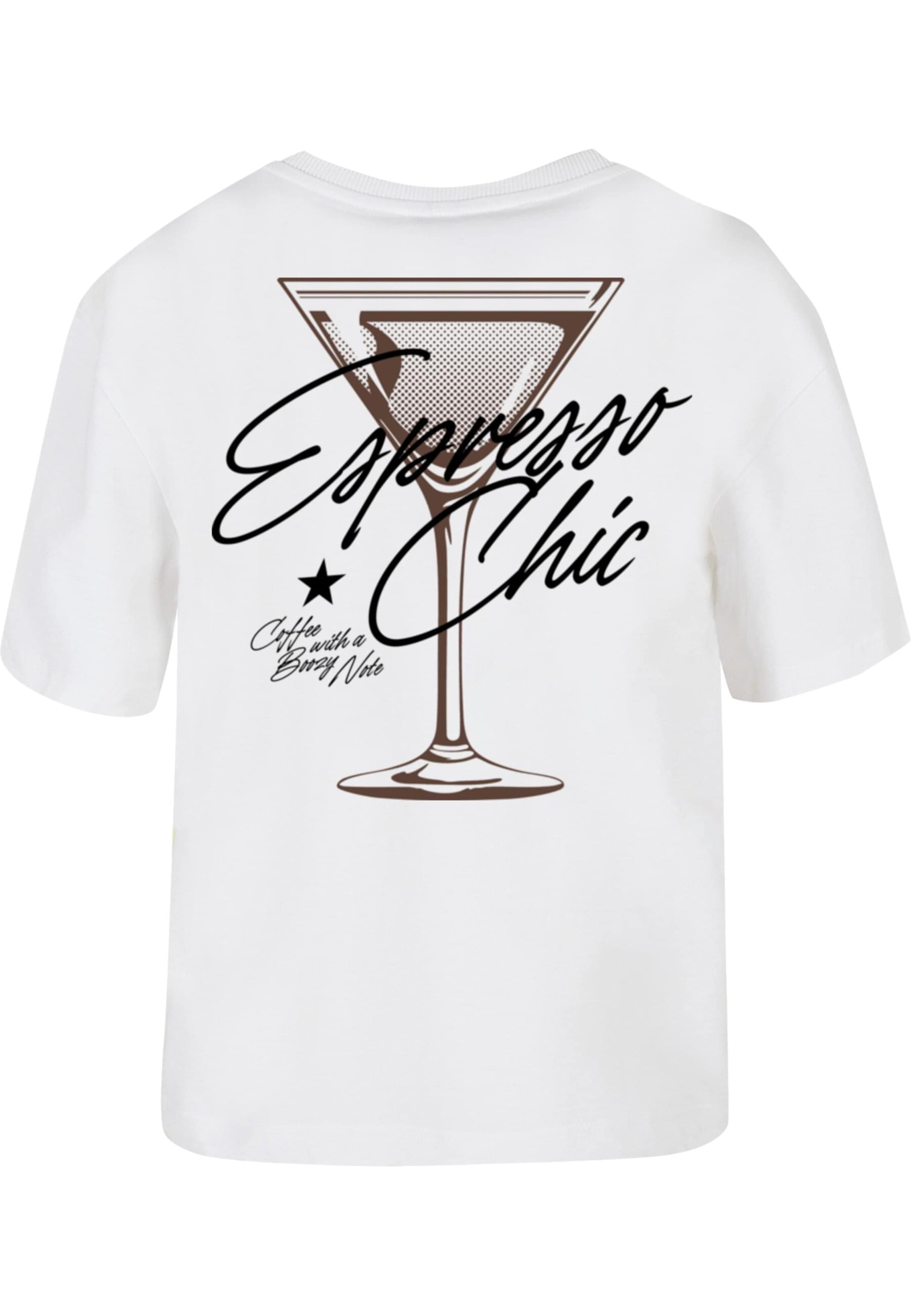 Maglietta 'Espresso Chic' di Miss Tee in bianco