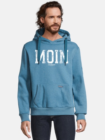 Sweat-shirt 'Heff - Moin' salzhaut en bleu : devant