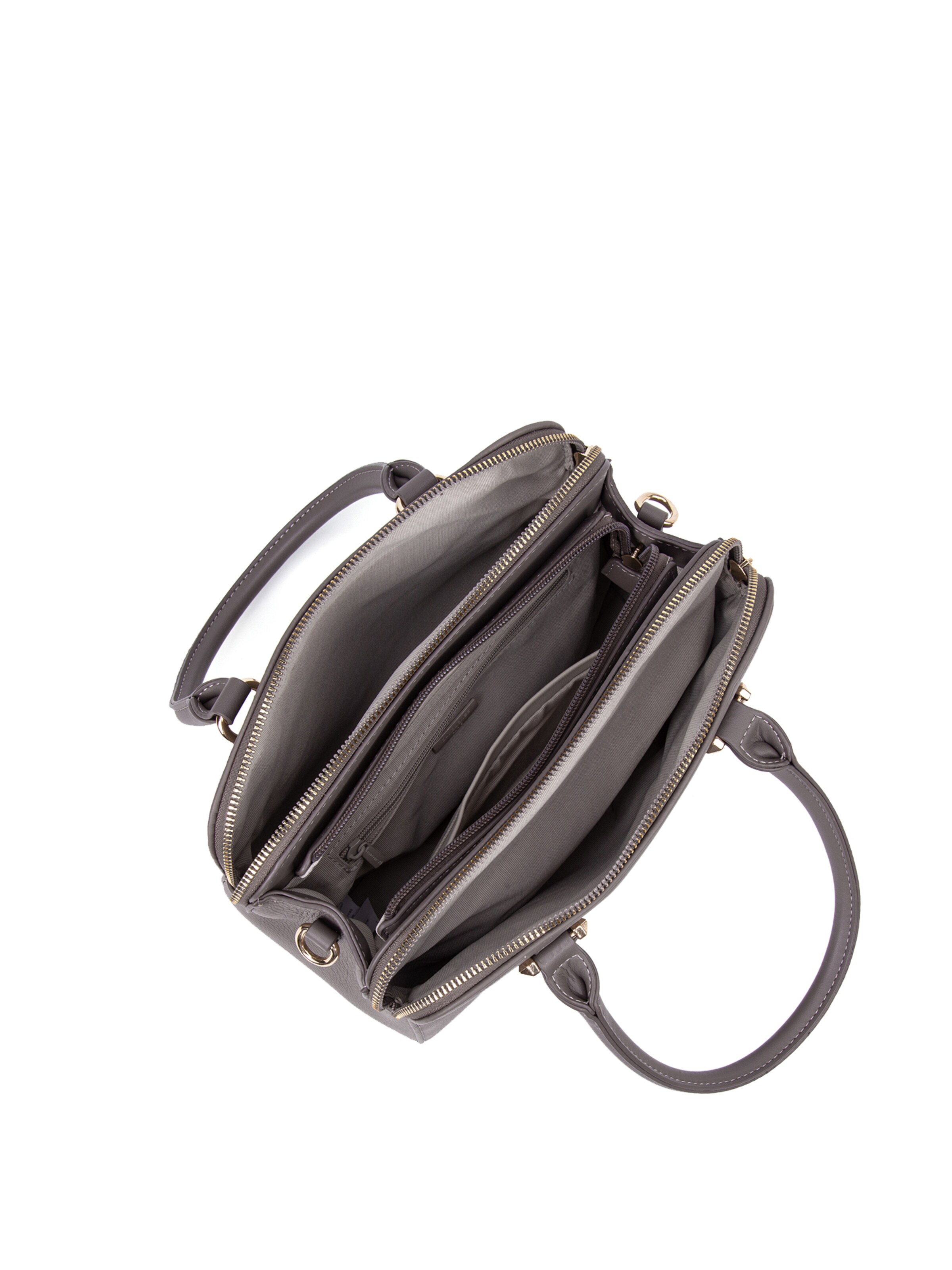 Borsa a mano 'Borsa a Mano Vegan Leather con Zip e Tracolla Rimovibile - David Jones' di David Jones in grigio