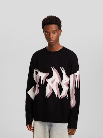 Pull-over Bershka en noir : devant