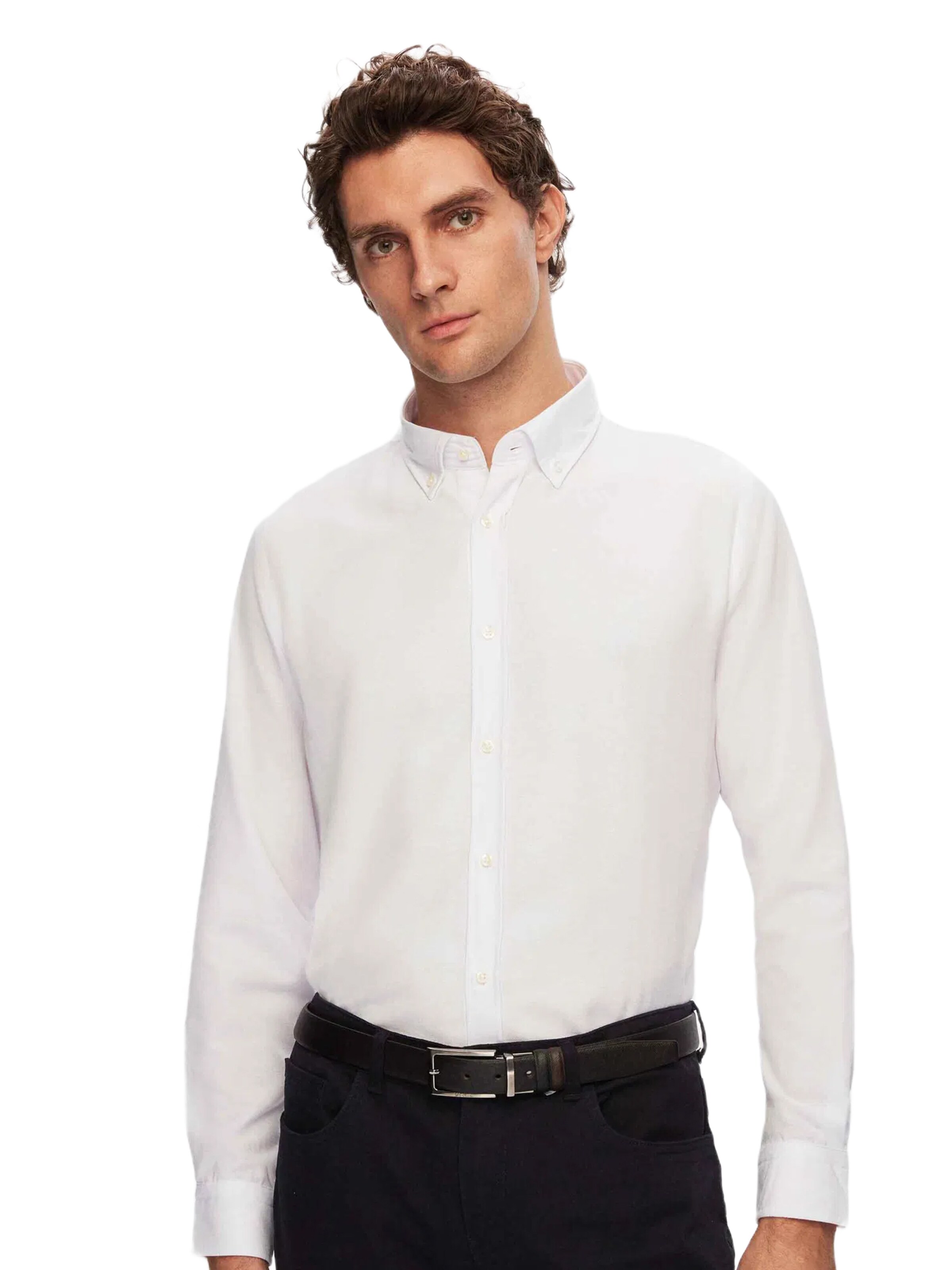 D’S Damat Regular fit Overhemd in Wit: voorkant