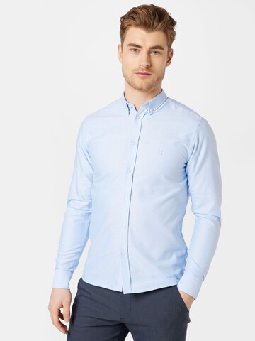 Les Deux Slim fit Overhemd 'Christoph' in Blauw: voorkant