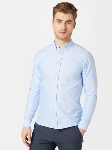 Les Deux Slim Fit Hemd 'Christoph' in Blau: predná strana