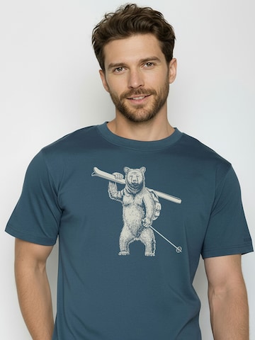 GREENBOMB Shirt ' Fusion Ski Bear ' in Blauw