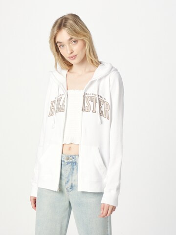 HOLLISTER Sweat jacket in White: front